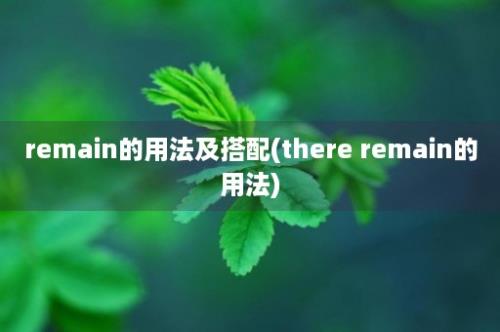 remain的用法及搭配(there remain的用法)