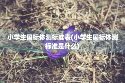 小学生国标体测标准表(小学生国标体测标准是什么)