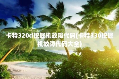 卡特320d挖掘机故障代码(卡特330挖掘机故障代码大全)