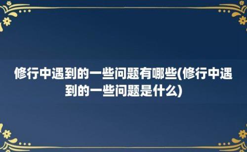 修行中遇到的一些问题有哪些(修行中遇到的一些问题是什么)