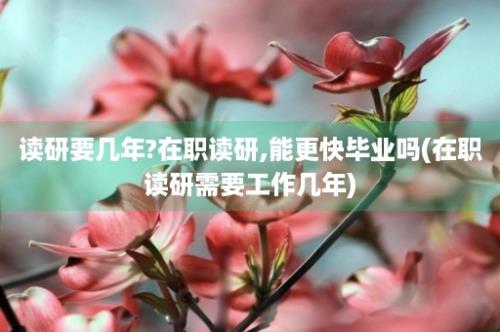 读研要几年?在职读研,能更快毕业吗(在职读研需要工作几年)