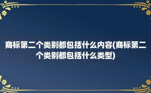 商标第二个类别都包括什么内容(商标第二个类别都包括什么类型)