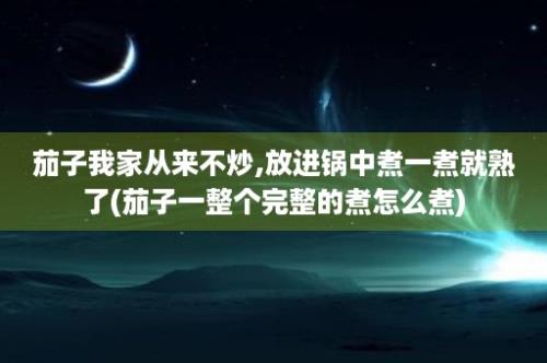 茄子我家从来不炒,放进锅中煮一煮就熟了(茄子一整个完整的煮怎么煮)