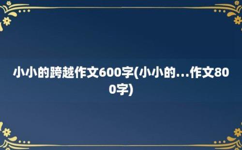 小小的跨越作文600字(小小的…作文800字)