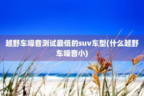 越野车噪音测试最低的suv车型(什么越野车噪音小)