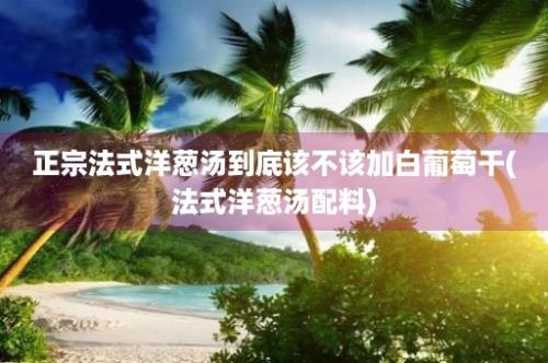 正宗法式洋葱汤到底该不该加白葡萄干(法式洋葱汤配料)