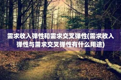 需求收入弹性和需求交叉弹性(需求收入弹性与需求交叉弹性有什么用途)