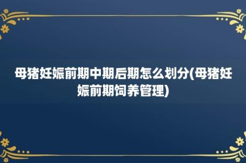 母猪妊娠前期中期后期怎么划分(母猪妊娠前期饲养管理)