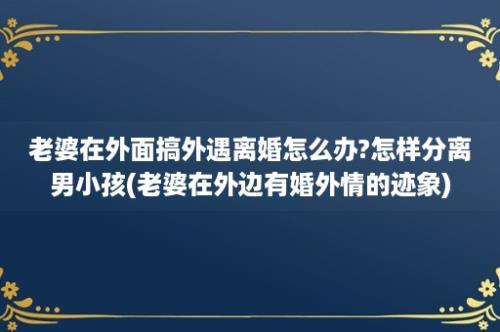 老婆在外面搞外遇离婚怎么办?怎样分离男小孩(老婆在外边有婚外情的迹象)