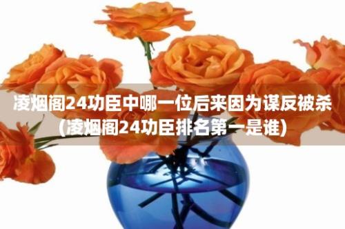 凌烟阁24功臣中哪一位后来因为谋反被杀(凌烟阁24功臣排名第一是谁)