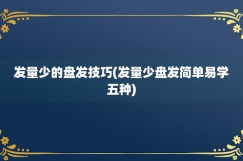 发量少的盘发技巧(发量少盘发简单易学五种)