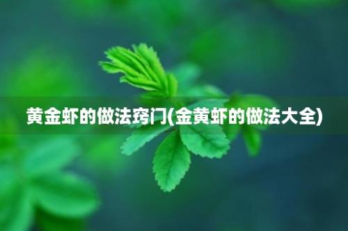 黄金虾的做法窍门(金黄虾的做法大全)