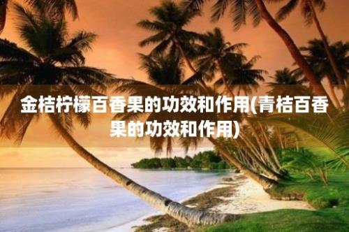 金桔柠檬百香果的功效和作用(青桔百香果的功效和作用)