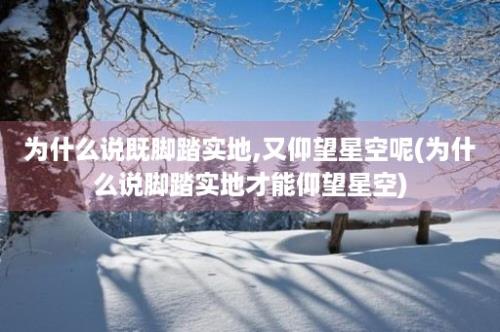 为什么说既脚踏实地,又仰望星空呢(为什么说脚踏实地才能仰望星空)