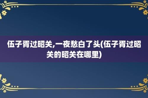 伍子胥过昭关,一夜愁白了头(伍子胥过昭关的昭关在哪里)