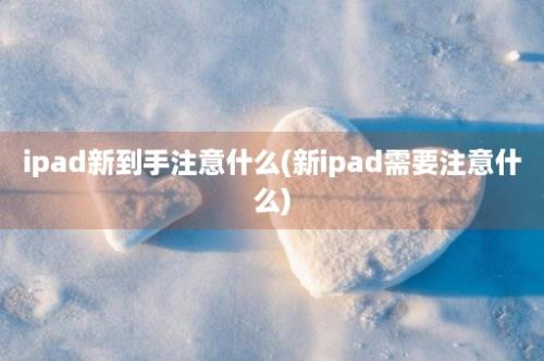 ipad新到手注意什么(新ipad需要注意什么)