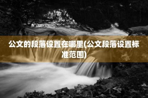 公文的段落设置在哪里(公文段落设置标准范围)