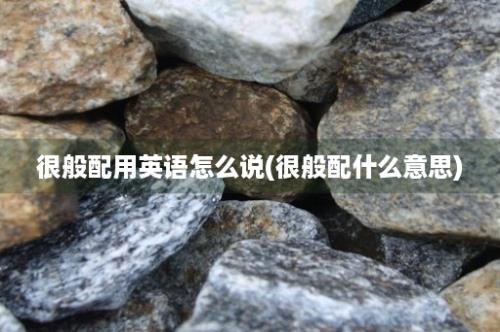 很般配用英语怎么说(很般配什么意思)