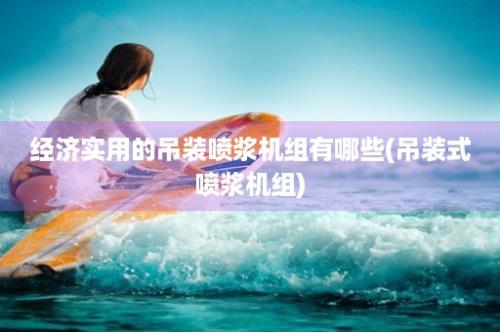 经济实用的吊装喷浆机组有哪些(吊装式喷浆机组)