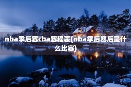 nba季后赛cba赛程表(nba季后赛后是什么比赛)