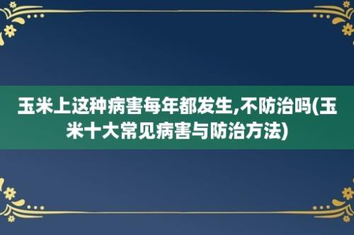 玉米上这种病害每年都发生,不防治吗(玉米十大常见病害与防治方法)