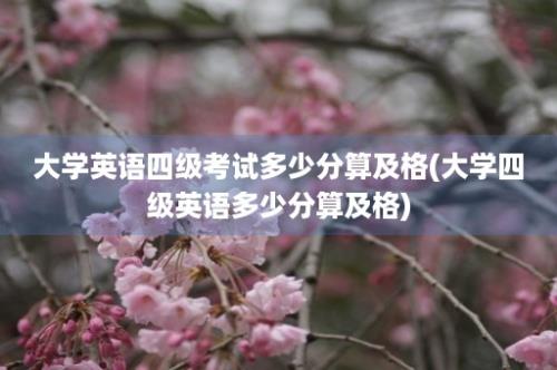 大学英语四级考试多少分算及格(大学四级英语多少分算及格)