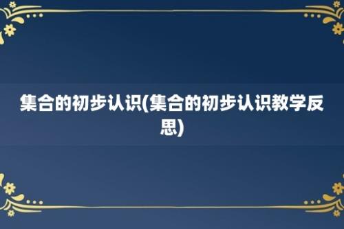 集合的初步认识(集合的初步认识教学反思)