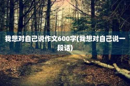 我想对自己说作文600字(我想对自己说一段话)