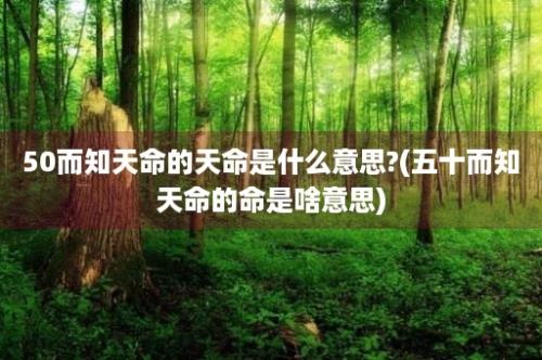 50而知天命的天命是什么意思?(五十而知天命的命是啥意思)