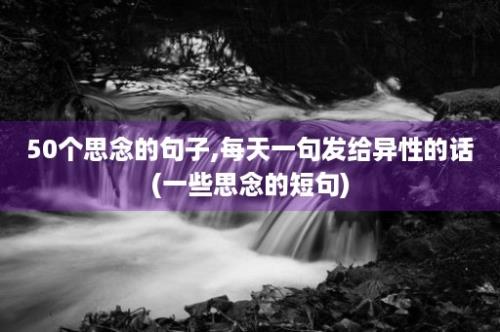 50个思念的句子,每天一句发给异性的话(一些思念的短句)