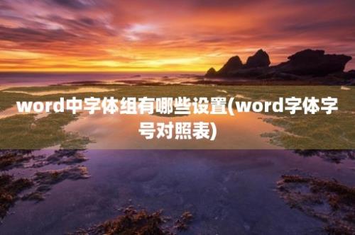 word中字体组有哪些设置(word字体字号对照表)