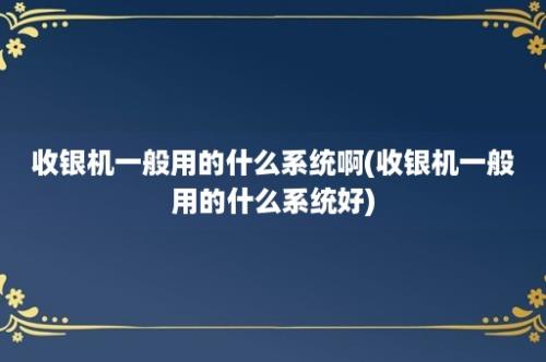 收银机一般用的什么系统啊(收银机一般用的什么系统好)