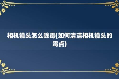 相机镜头怎么除霉(如何清洁相机镜头的霉点)