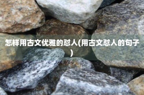 怎样用古文优雅的怼人(用古文怼人的句子)