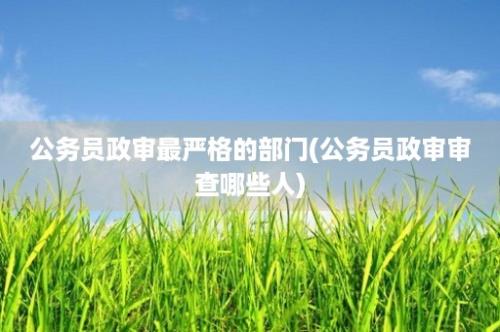 公务员政审最严格的部门(公务员政审审查哪些人)