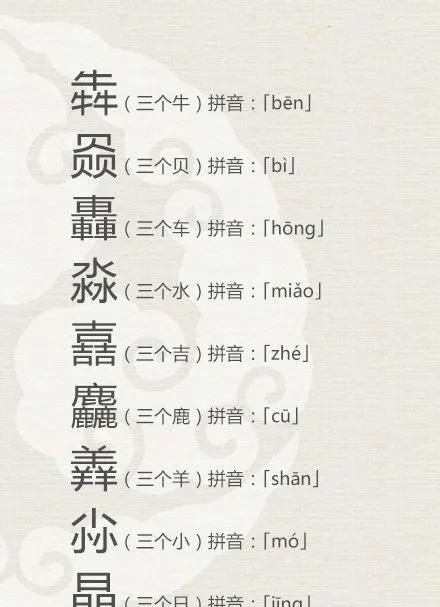 三叠字四叠字大全有拼音(三叠字有哪些)