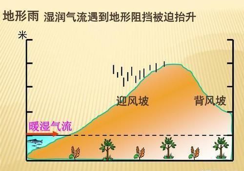 地形雨形成原因示意图(地形雨特点)