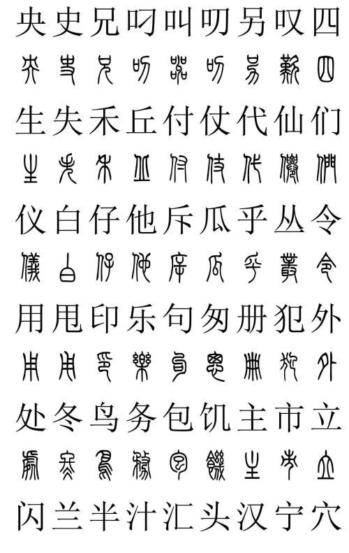 3500常用字篆书对照表(篆书字典大全)