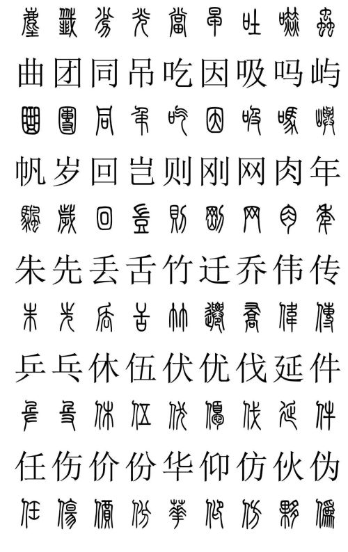 3500常用字篆书对照表(篆书字典大全)