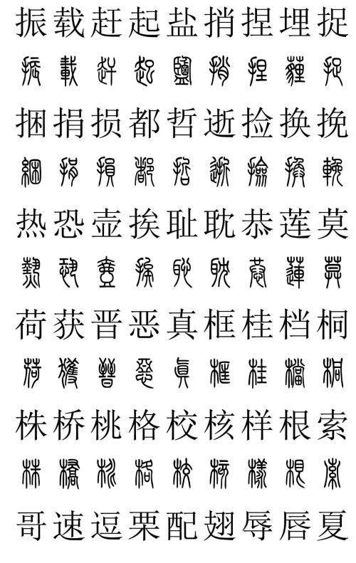 3500常用字篆书对照表(篆书字典大全)