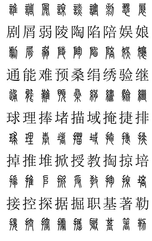 3500常用字篆书对照表(篆书字典大全)