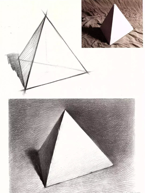 素描几何体单个范画(素描单个几何体基础教程)