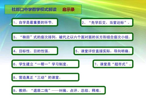 杜郎口中学课堂教学模式(杜郎口中学教学模式的特点)