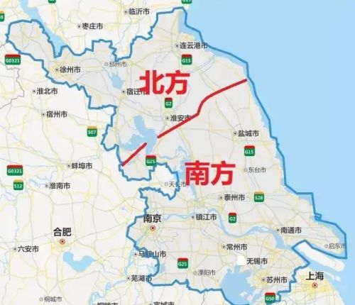 中国南北分界线省份地图(中国南北分界线是哪个省)