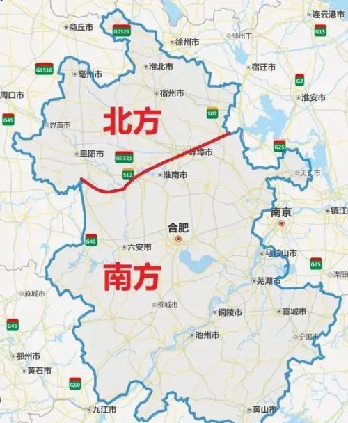 中国南北分界线省份地图(中国南北分界线是哪个省)