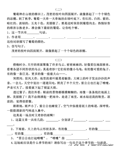 二年级上册语文期中考试试卷讲解(二年级上册语文考试题期中)