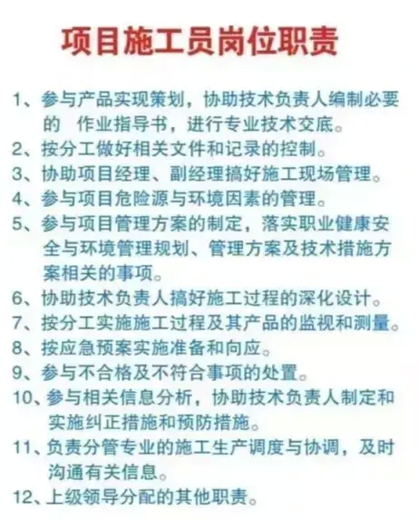 工程项目部岗位职责制度牌(工程项目部岗位设置)