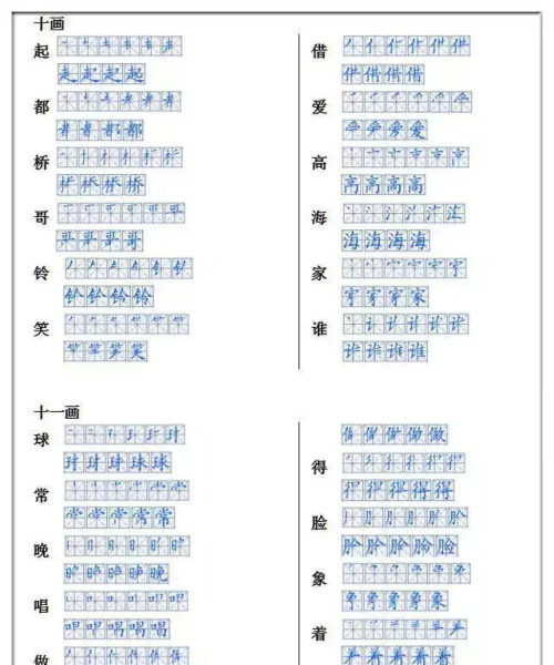 2年级语文生字笔顺字(小学语文二年级生字笔顺写法)