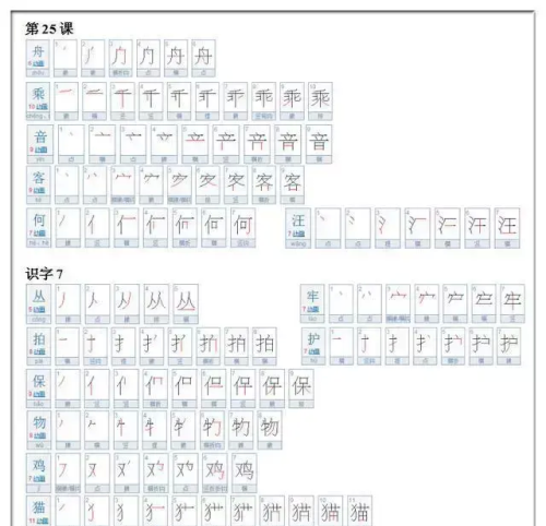 2年级语文生字笔顺字(小学语文二年级生字笔顺写法)