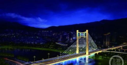 重庆首座水幕景观大桥合龙，预计7月通车